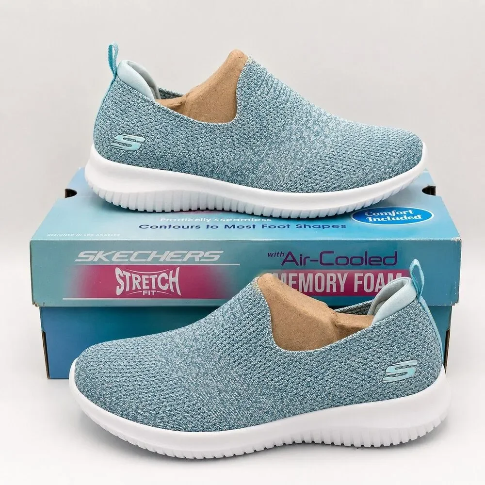 Skechers Ultra Flex Harmonious Slip On Shoes Light Blue Women’s Size 6.5
